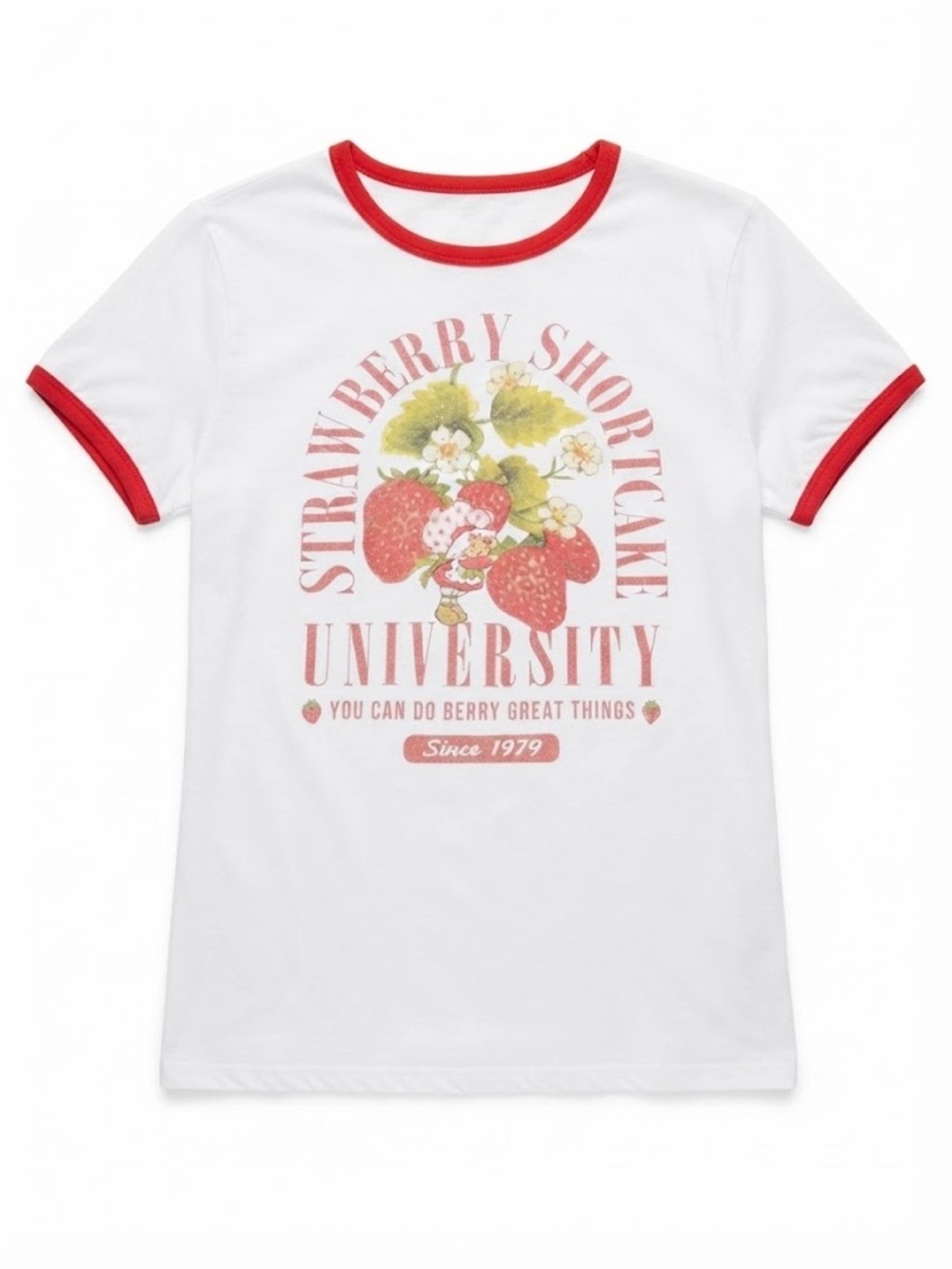 Strawberry Shortcake White & Red Graphic Ringer Tee